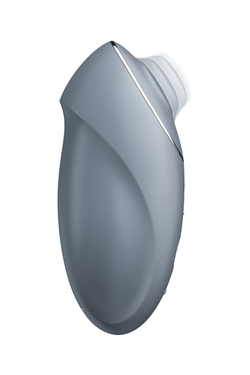 Вибромассажер Satisfyer Tap & Climax 1, силикон, серо-голубой, 11 см