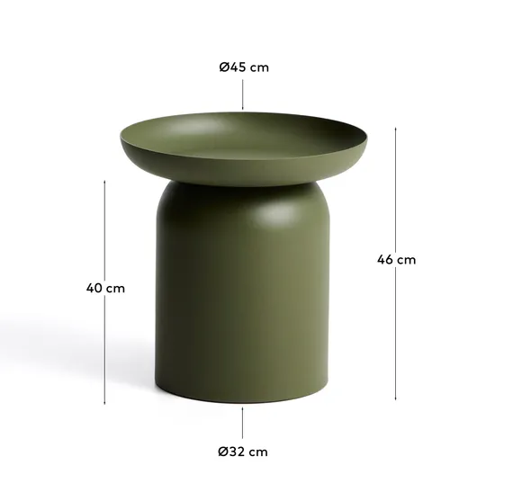 Уличный столик Arcola из зеленого алюминия, Ø45х47 см