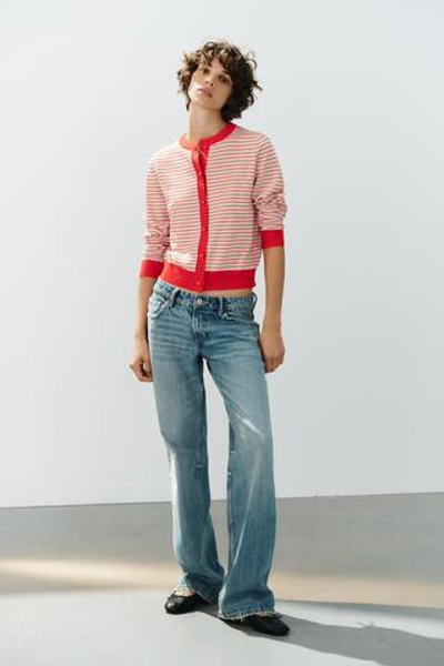 КАРДИГАН В ПОЛОСКУ С ПУГОВИЦАМИ «СЕРДЦЕ» — ZARA