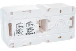 Розетка Legrand Quteo с заземлением + шторка двойная накладная IP44 белая 25995
