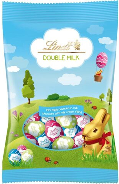 Шоколад молочный Lindt Double milk mini eggs пасхальные яйца 90 г (Из Финляндии)
