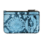Balenciaga Cash Cow Leather Card Holder Women"s Snakeskin Blue