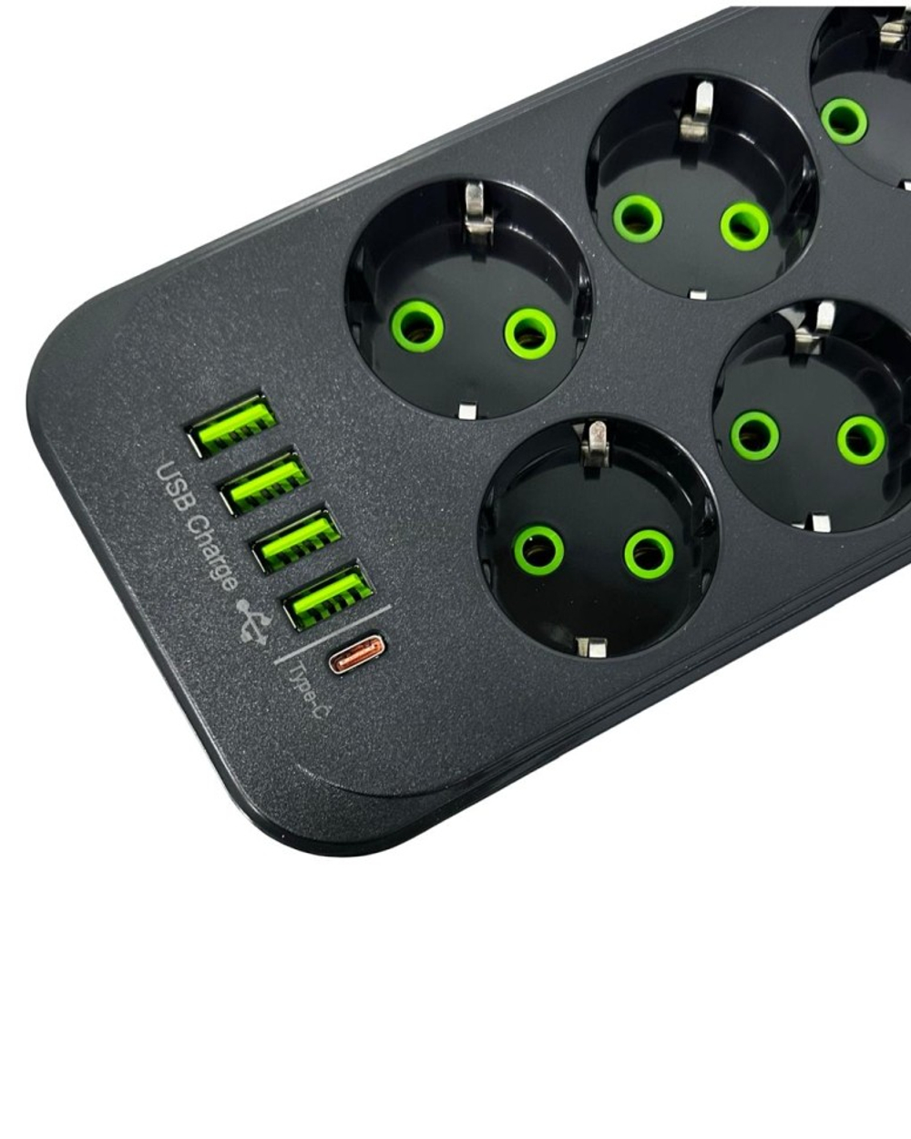 Сетевой фильтр Yemstza 2500W-10A(Max) 10 розеток+4USB+1USB-C 2м. черный