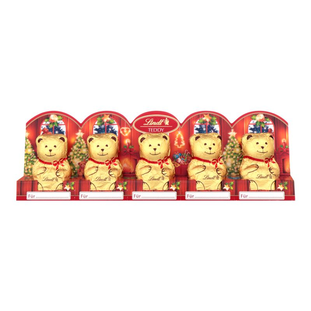 Шоколад фигурный молочный Lindt Mini Teddy (5 фигурок по10 г) 50 г