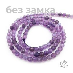 Нить бусин аметист с огранкой 3 мм