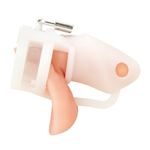 Белая клетка для пениса Silicone Small 2 in Cock Cage With Ball Divider