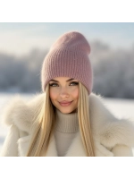 шапка ангора зимняя пушистая вязаная модная