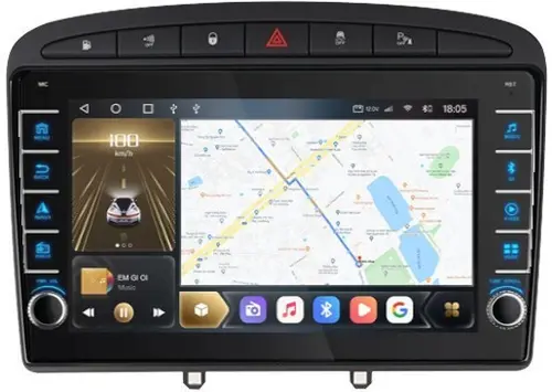 Магнитола для Peugeot 308 2007-2014, 408 2012-2022 - Kuberg OL-9961 (кнопки и крутилки), Android 12, Быстрая, CarPlay, 4G SIM-слот