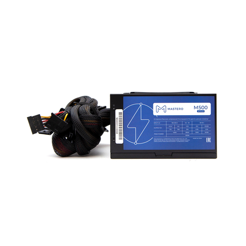 Блок питания ATX Mastero M500, 500W, 80+Bronze, Retail, APFC, 1x4+4pin, 2x6+2PIN, 5xSATA, 3xMOLEX, 1xFDD (M500-120BFV1)