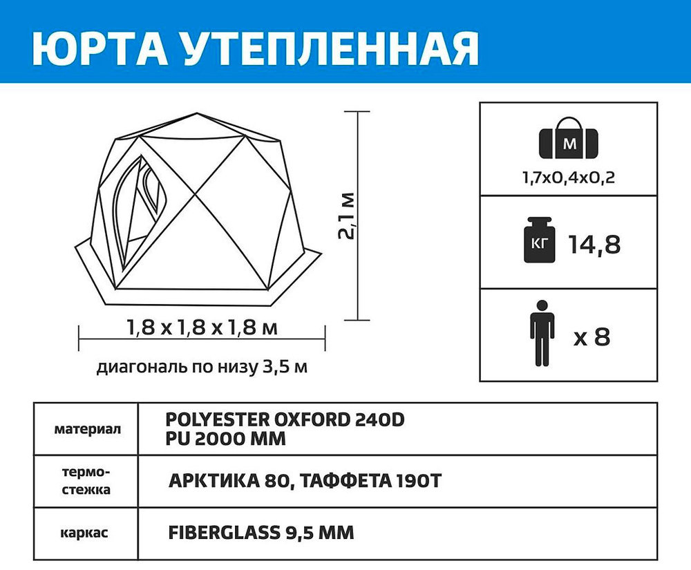Утепленная палатка с дышащим верхом Helios  Юрта