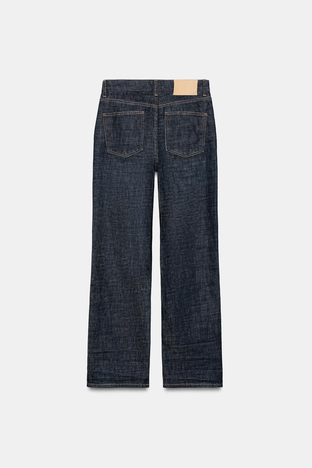 ZARA ДЖИНСЫ ПРЯМОГО КРОЯ СО СРЕДНЕЙ ПОСАДКОЙ — ZW COLLECTION, СИНИЙ