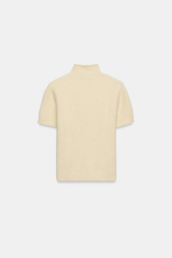 ZARA СВИТЕР ИЗ МЯГКОГО ТРИКОТАЖА С КОРОТКИМИ РУКАВАМИ, ЦВЕТ СЛИВОЧНОГО МАСЛА