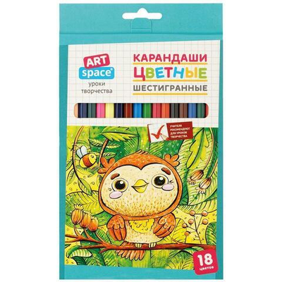 Карандаши 18 цв. "Милые зверушки" заточ. европодвес CP_41021 (Спейс)