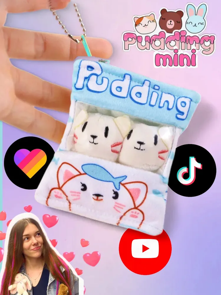 Брелок мягкая игрушка подушка Пудинг Pudding мини Брелок мягкая игрушка подушка Пудинг Pudding мини