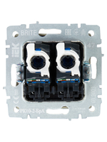 BRITE Розетка компьютерная двойная RJ45 кат.5E РК10-2-БрА алюминий IEK