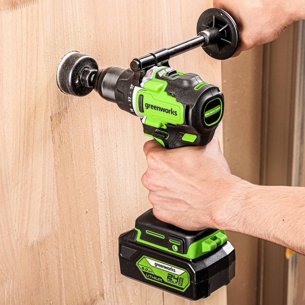 Дрель-шуруповерт акк. Greenworks GD24DD90, 24V, б/щет, 45/90Нм,1x4Ач,ЗУ,кор (3707507CUB)