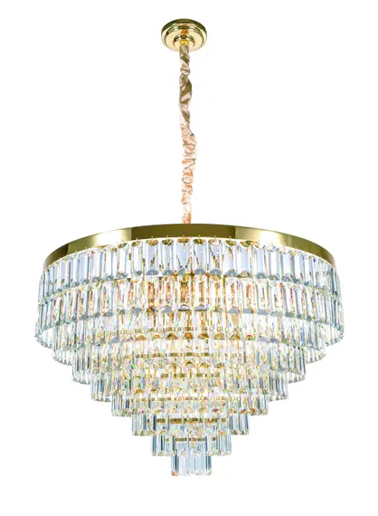 Люстра подвесная NewRgy 2752E/18A GOLD+CLEAR, 18×40 Вт, золотая и прозрачная