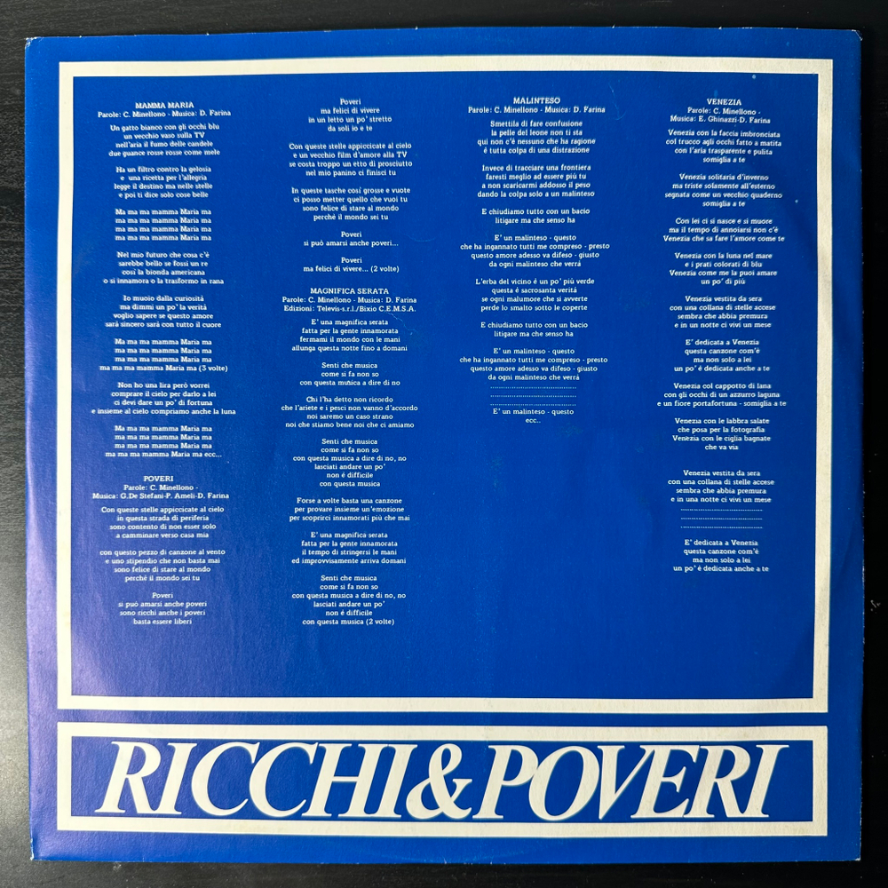 Ricchi & Poveri ‎– Mamma Maria (Италия 1982г.)