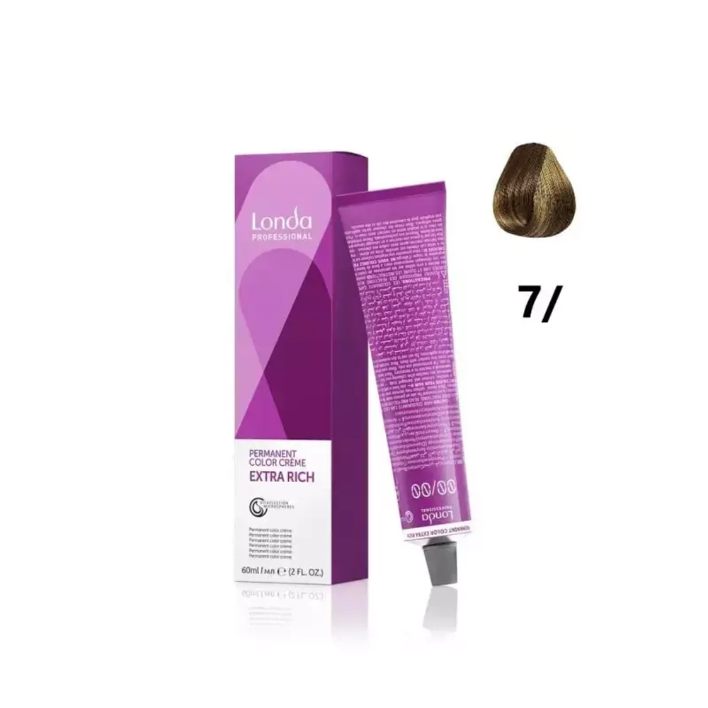 Londa Color стойкая крем-краска, 7/ блонд натуральный, 60мл
