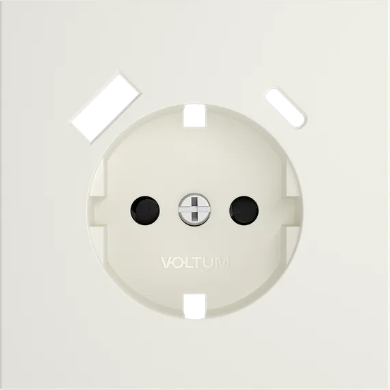 Накладка для розетки с заземлением и защитными шторками, с USB A+C Voltum S70 Хлопок VLS001013