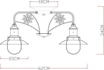Потолочная люстра Arte Lamp SAILOR A4524PL-3AB, 3хE27