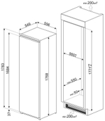 Встраиваемый холодильник Smeg S8L174D3E