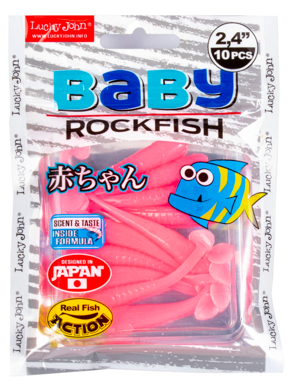 Виброхвосты съедобные LJ Pro Series BABY ROCKFISH 2,4in (6,1 см), цв. F05, 10 шт.