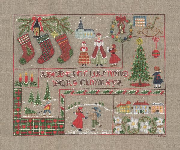 Набор для вышивания нитками Le Bonheur des Dames, Abecedaire noël (Рождественская азбука), 42.5х33.5 см
