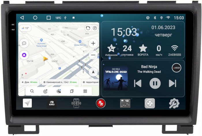 Магнитола для Great Wall Hover H3, H5 (круглые воздуховоды) - RedPower 113 Android 10, Быстрая, QLED+2K, CarPlay, SIM-слот