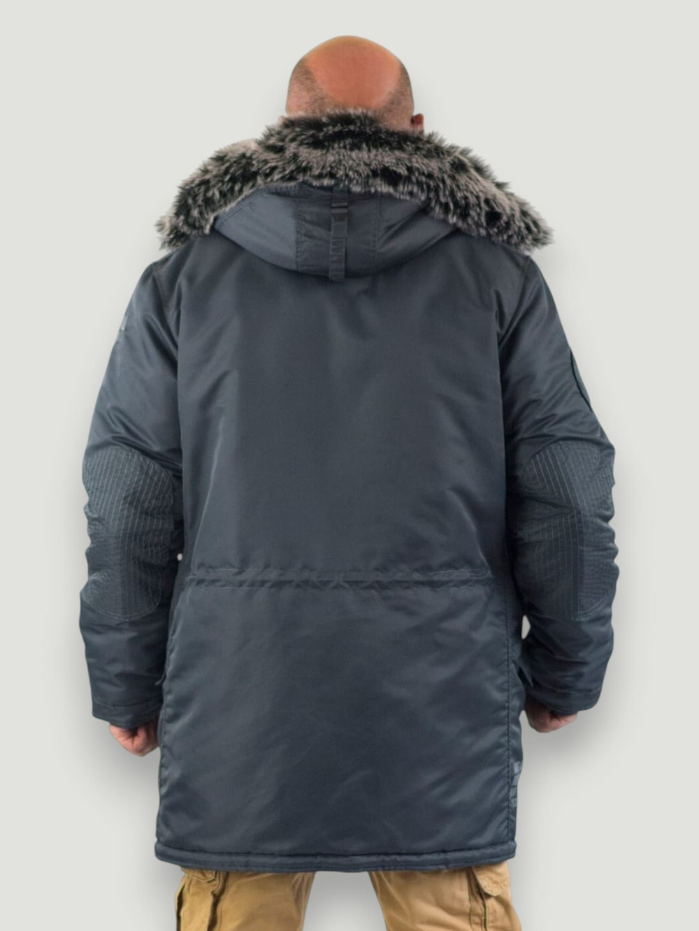 Куртка мужская зимняя Apolloget Arktik (стальной синий- steel blue) — вид сзади