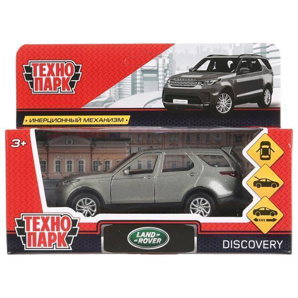 Модель ин. мет. "Land Rover Discovery" 12см, открыв. двери, серый, в коробка DISCOVERY-GY (Технопарк)