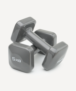 Гантель виниловая STARFIT DB-106 5 кг, квадратный, антрацитовый, пара