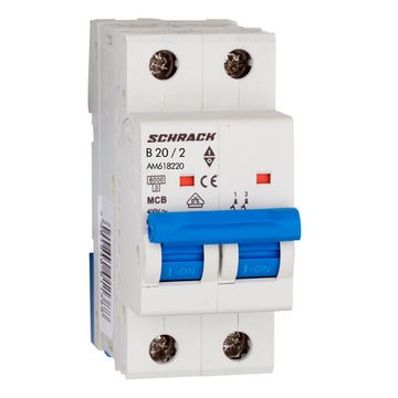 Автоматический выключатель Schrack Technik 2P B 20A 6kA Amparo AM618220--