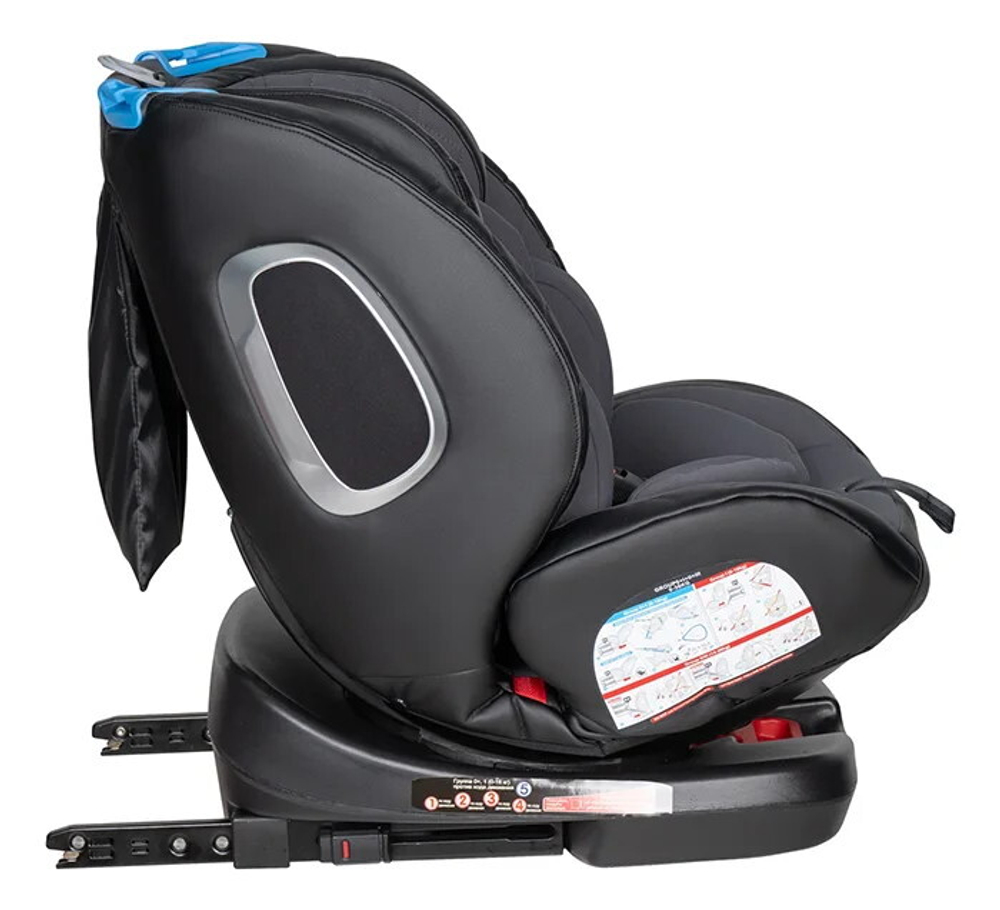Автокресло детское ISOFIX YB102A NEW (Тёмно-серый/экокожа Dark grey/Black PU)