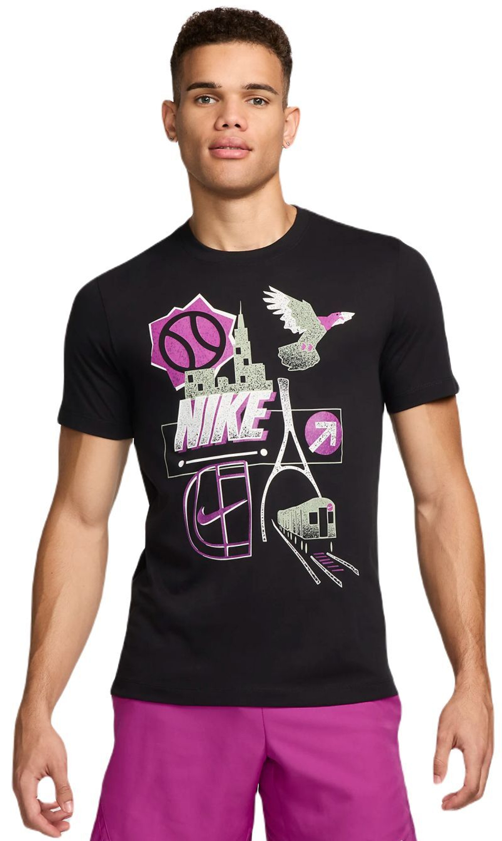 Мужская теннисная футболка Nike Court Dri-Fit US Open Tennis - черный