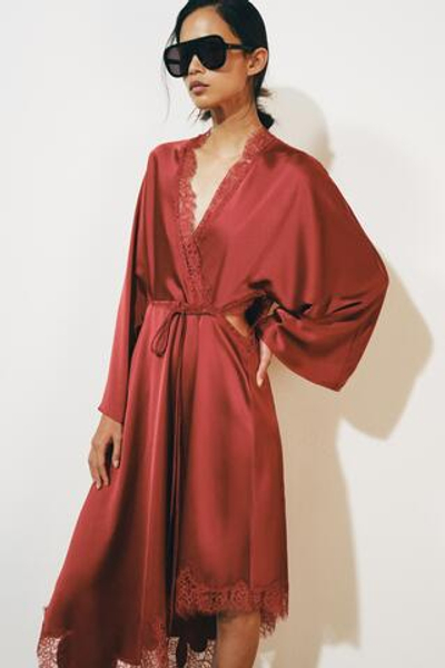 АТЛАСНОЕ ПЛАТЬЕ С КРУЖЕВОМ — ZW COLLECTION — ZARA