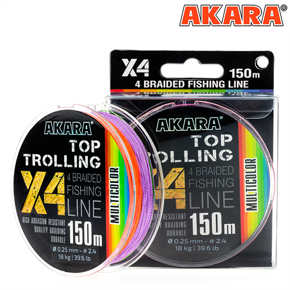Шнур Akara Top Trolling Multicolor 150 м 0,18