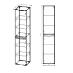 Шкаф Миа (Mia) VSC-2M170BT-R подвесной, 1700*350*350, Beton, правый,