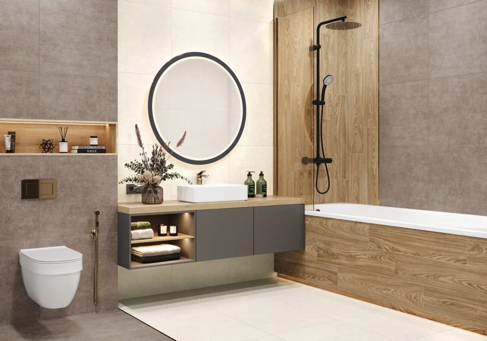 Керамогранит Alma Ceramica GFU60120BLN04R Berlin 60x120 кремовый глазурованный матовый под бетон