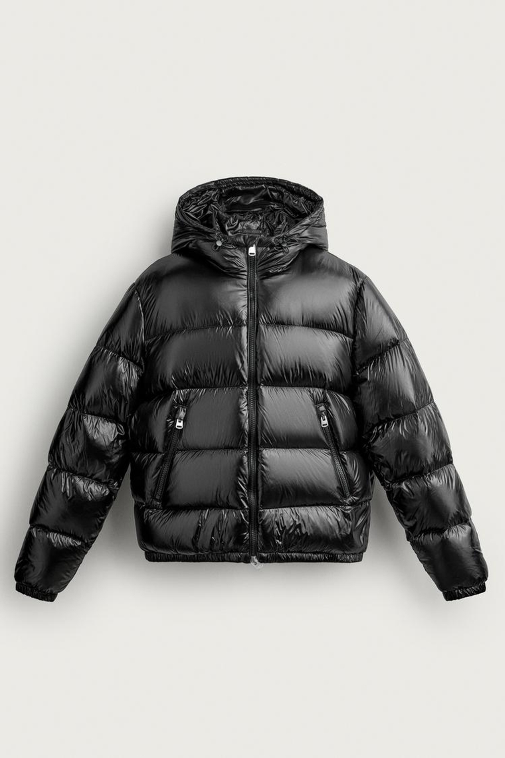 ZARA ПУХОВИК 80/20 WATER REPELLENT, ЧЕРНЫЙ