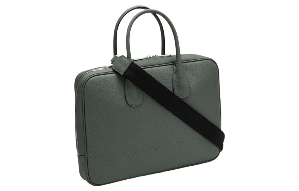 Valextra Calfskin Briefcase, Shoulder Bag, Crossbody Bag, Handbag, Laptop Bag Women"s Green