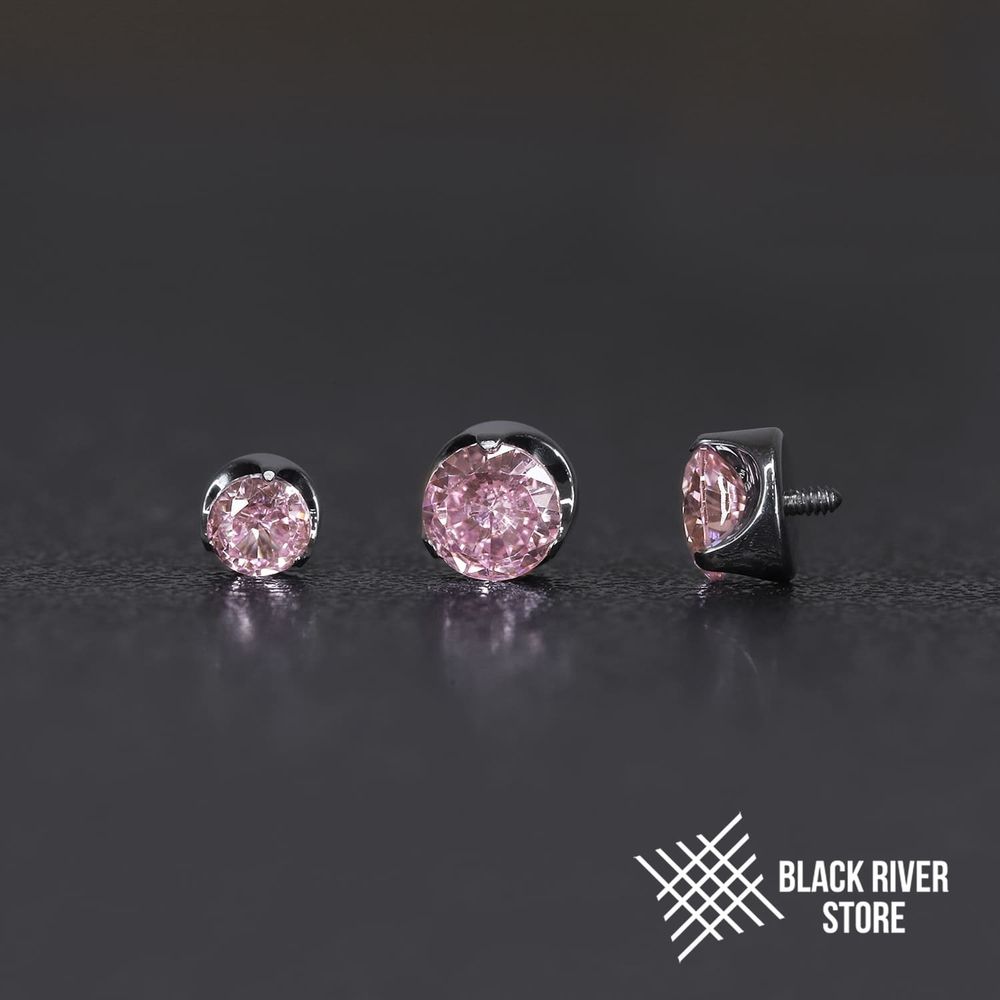 Flat Cubic Zirconia Pink