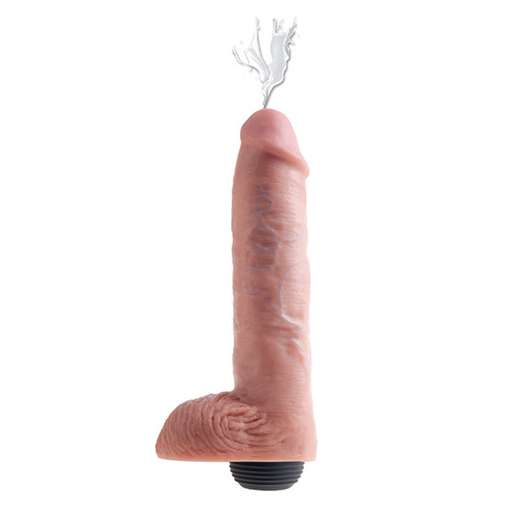 Телесный фаллоимитатор-реалистик 28см с функцией семяизвержения PipeDream King Cock Squirting 11 Dildo with Balls 5605-21