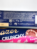 Батончики Fazer Crunchy Raspberry с воздушным рисом в шоколаде Малина (2 шт по 50 г) 100 г (из Финляндии)