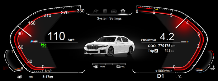 Электронная панель приборов BMW 7 серии E65/E66 2004-2008 - RDL с 12.3" QLED экраном