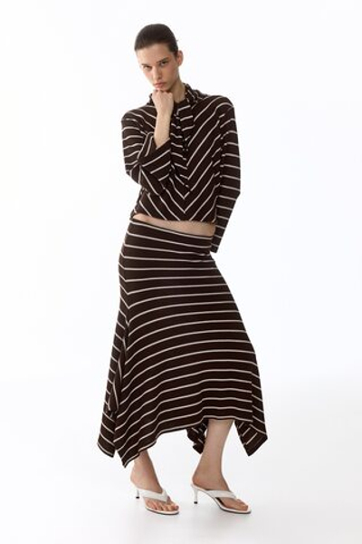 Вязаная юбка в резинку - H&M