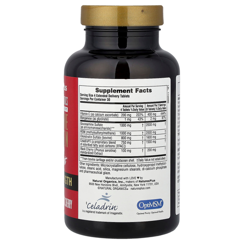 NaturesPlus, Advanced Therapeutics, глюкозамин, хондроитин и МСМ Ultra Rx-Joint®, 120 таблеток
