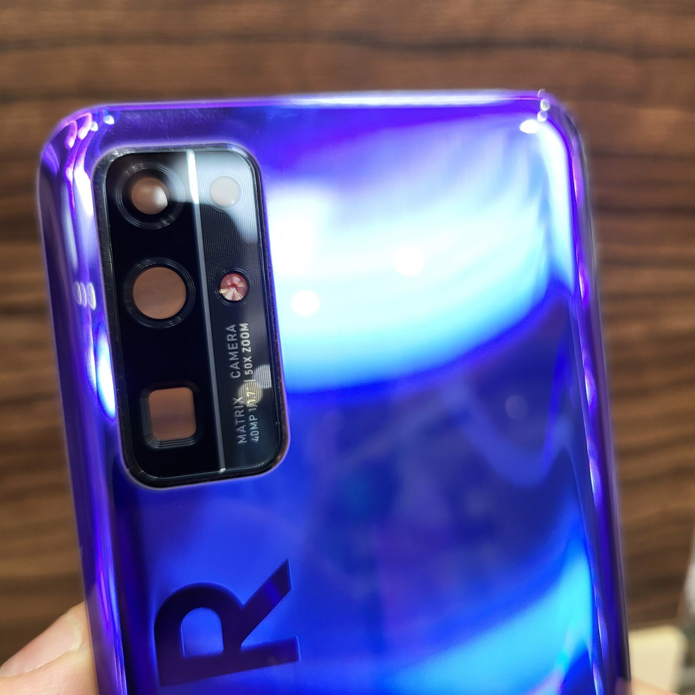 Крышка для Honor 30 - задняя стеклянная панель "Высокое качество" (сине-фиолетового цвета)