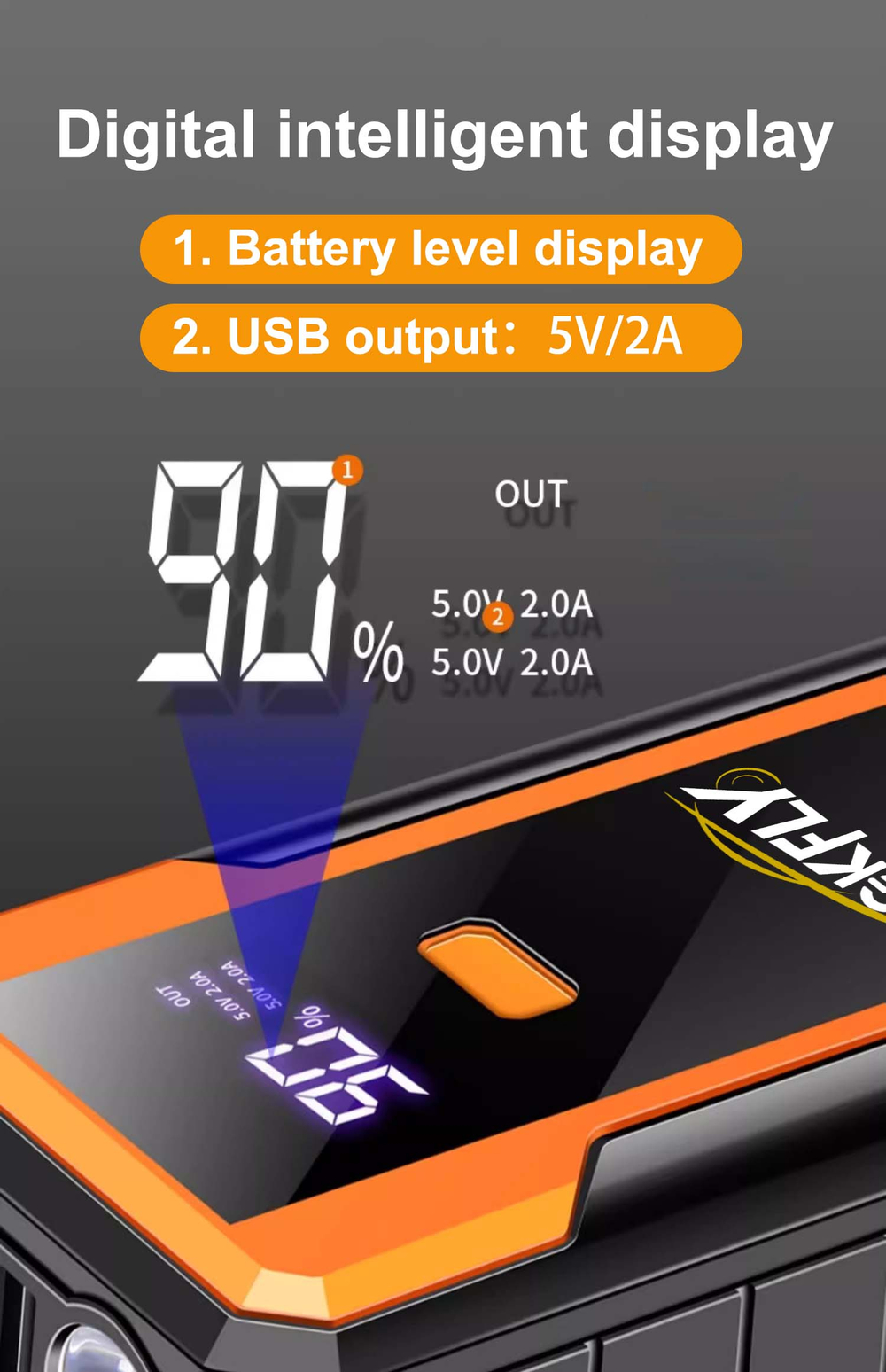 Устройство пусковое портативное бустер 16000mAh 4000A   в чехле GKFLY (F40D)