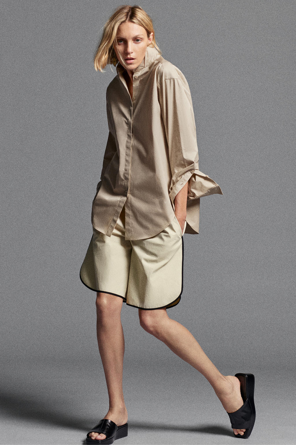 РУБАШКА С ВОРОТНИКОМ-СМОКИНГОМ ZW COLLECTION — ZARA